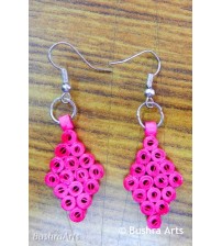 Quilled Rings Earrings Pink
